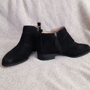 Black suede ankle booties